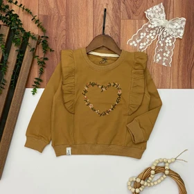 بلوز دورس دخترانه مدل قلب و گل