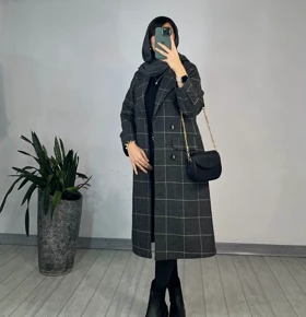 پالتو پشمی آستردار ترنج