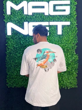 تیشرت لش طرح پرنده سفید