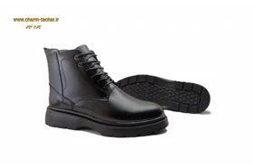 نیم بوت مردانه لوفر بندی بغل زیپ‌دار چرم طبیعی si186