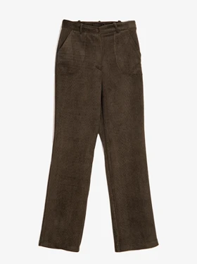 شلوار زنانه مخمل راسته جیب‌دار 10112