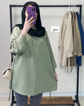 تونیک مانتویی جنس شانتون نخ