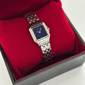 ساعت زنانه کارتیه پنتر نقره‌ای صفحه سرمه‌ای کد 788