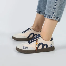 کفش اسپرت و راحتی زنانه و دخترانه مدل میو میو MIU رنگ کرم سرمه ای کد M984