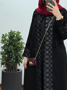 مانتو مجلسی سوزندوزی بلند بیدار