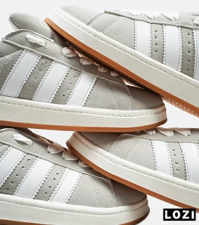 کفش کتانی مردانه و زنانه طوسی سفید ADIDAS Campus مدل 4237