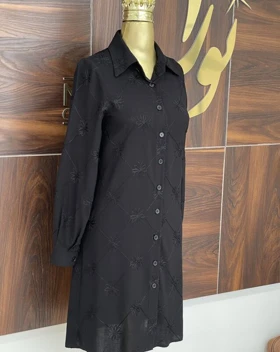 مانتو دینا مشکی (خامه دوزی)