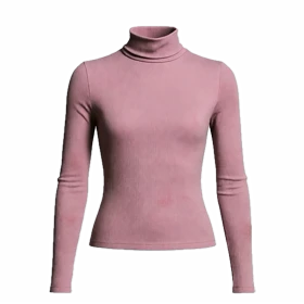 بلوز آستین بلند زنانه پپا مدل Turtleneck رنگ صورتی چرک