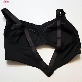 سوتین زنانه دانتل پروانه کش باریک مدل بدون فنر مشکی کد 5055