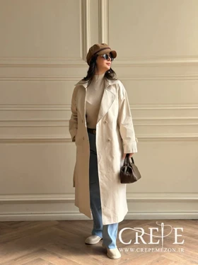 بارانی یقه انگلیسی یک‌طرفه