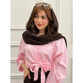 شومیز کراپ زنانه گرهای