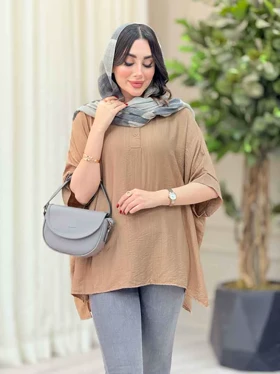 مانتو پانچ یقه دو دکمه