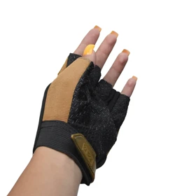 دستکش نیم انگشتی تاکتیکال مدل 404F0721 قهوه ای روشن