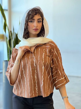 شومیز پری نگینی (قهوه ای)