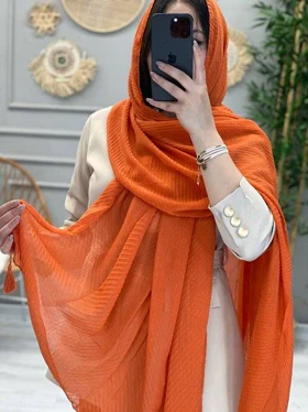 0252- شال لینن پلیسه