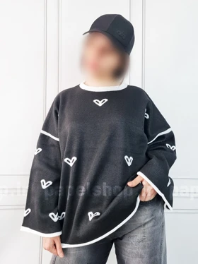 بلوز بافت یقه گرد طرح قلب