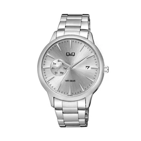 ساعت کیو اند کیو فلزی مردانه نقره ای QQ-5537-G