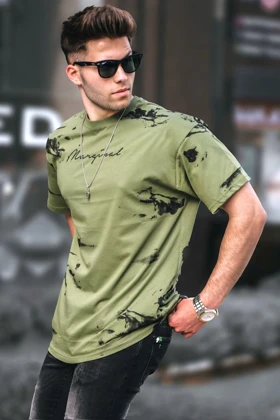 تیشرت مردانه خاکی Over Fit 5207