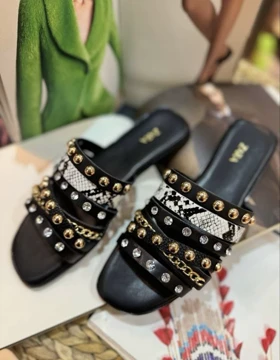 صندل زنانه پرچی نگینی