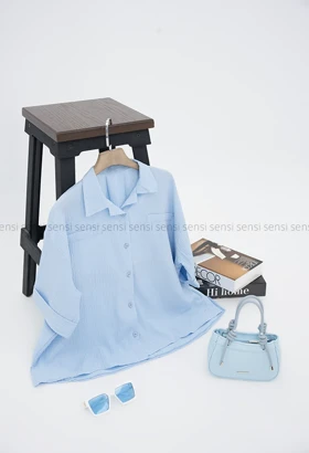 شومیز اطلس یقه انگلیسی