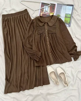 ست شومیز و دامن مخمل کد 5565