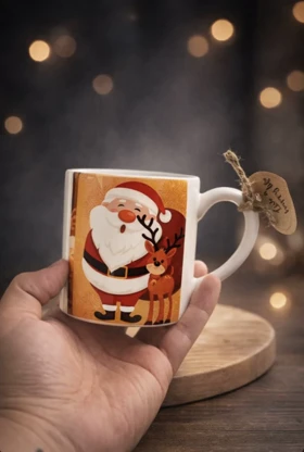 ماگ سرامیکی دسته دار طرح کریسمسی