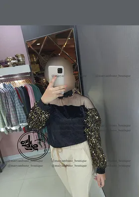 شومیز مخمل پولکی