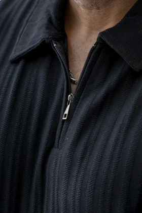 پلوشرت آستین کوتاه نیم زیپ مردانه