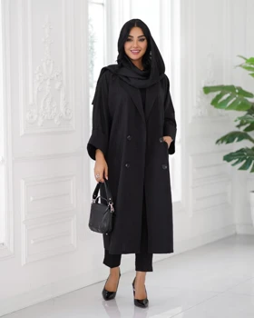 مانتو مشکی یقه انگلیسی کد 830