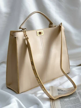 کیف فندی قفلدار 1771 (کرم)