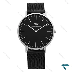 ساعت دنیل ولینگتون مردانه بند حصیری نقره ای مشکی DW-8932-G
