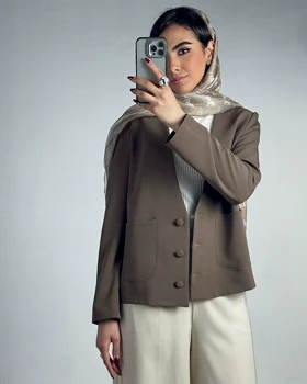 کت یقه هفت دکمه پارچه ای  کد 100172