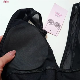 مایو زنانه رونیا مدل توری پددار مشکی کد 5027-710