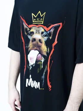 تیشرت مدل DOG مشکی outlet