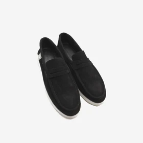 کفش تخت چرم زنانه مشکی مدل velvet