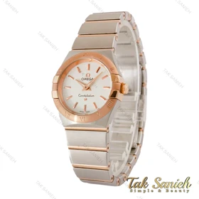ساعت امگا کانسلیشن زنانه دورنگ رزگلد صفحه سفید ایندکس خط Omega-5161-L