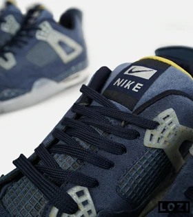 کتانی ساق‌دار زنانه و مردانه آبی سیر Nike air jordan 4 مدل 6829