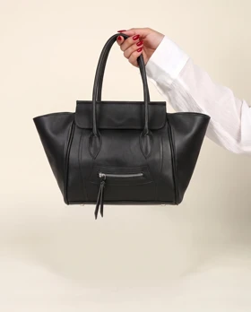 کیف زنانه دستی دوشی هرمس زیپی 8156 (مشکی)