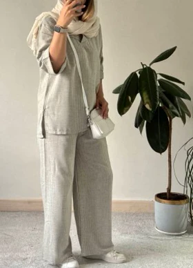 ست مانتو شلوار لینن درسا