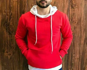 هودی کلاه سفید سه نخ خارخورده