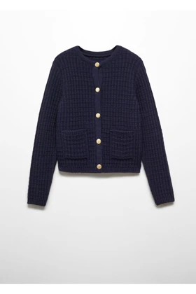 ژاکت کش باف پشمی زنانه اورجینال منگو mango