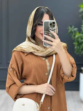 ست مانتو شلوار آستین پاگن تک جیب