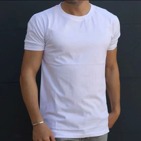 تیشرت سفید ساده بیسیک اسلیم فیت پارچه نخ پنبه اعلا