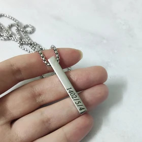 گردنبند مکعب عشق با/بدون حکاکی(زمان ساخت مدل با حکاکی 2 الی 4 روز کاری)
