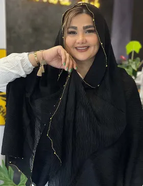 شال مشکی لبه زیپی کد : L155