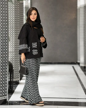 کت و شلوار ژاکارد تیکه دوزی