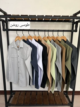 پیراهن آستین بلند کتان دوجیب 2484