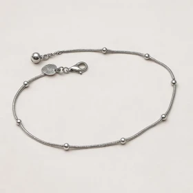 پابند استیل نقرهای زنانه مدل مینیمال با مهره برجسته – Xuping