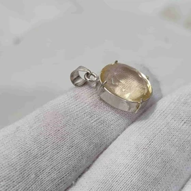 آویز نقره با سنگ سیترین اصل کد 1000