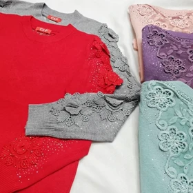 بلوز بافت مجلسی زنانه گپ ترک گل برجسته